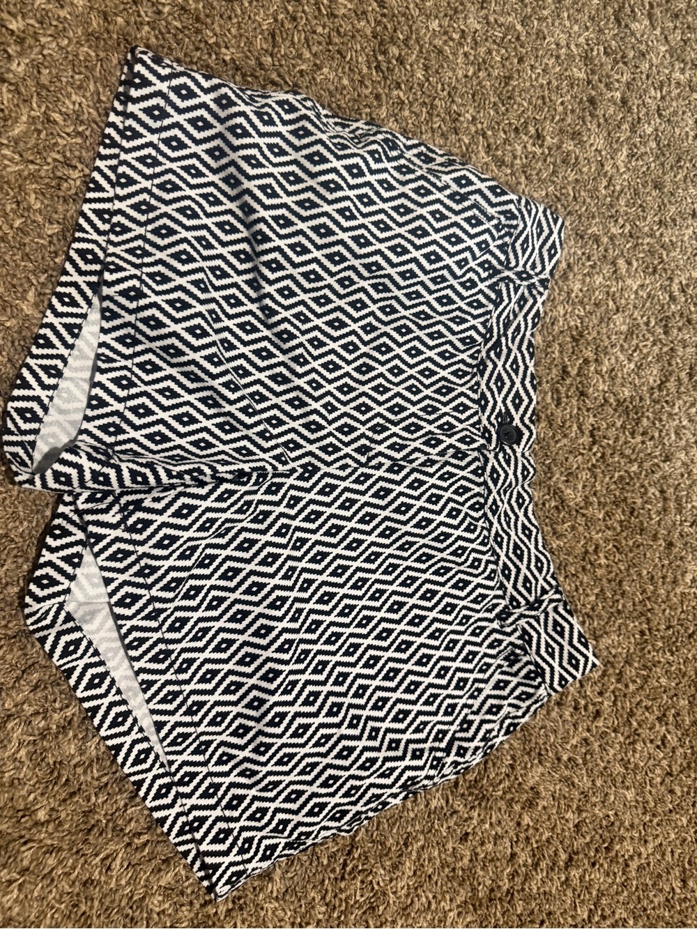 High-Waist Black & White geometric Print Women's Shorts